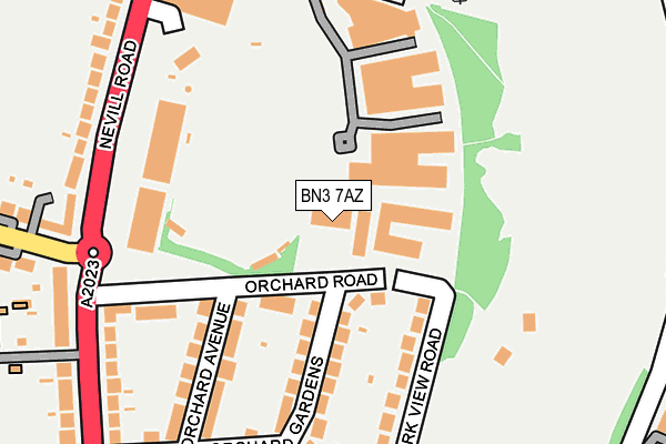 BN3 7AZ map - OS OpenMap – Local (Ordnance Survey)