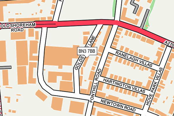 BN3 7BB map - OS OpenMap – Local (Ordnance Survey)