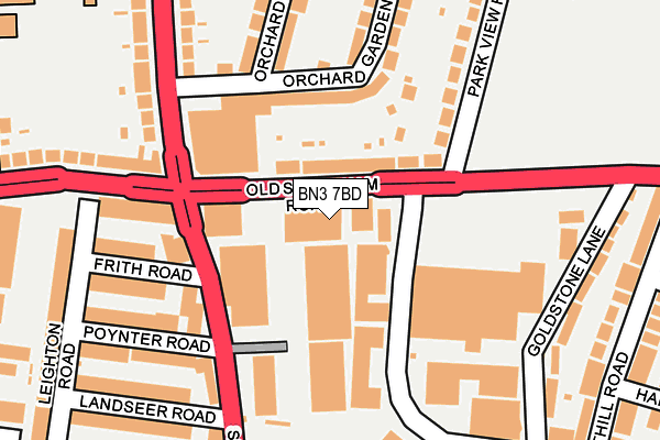 BN3 7BD map - OS OpenMap – Local (Ordnance Survey)