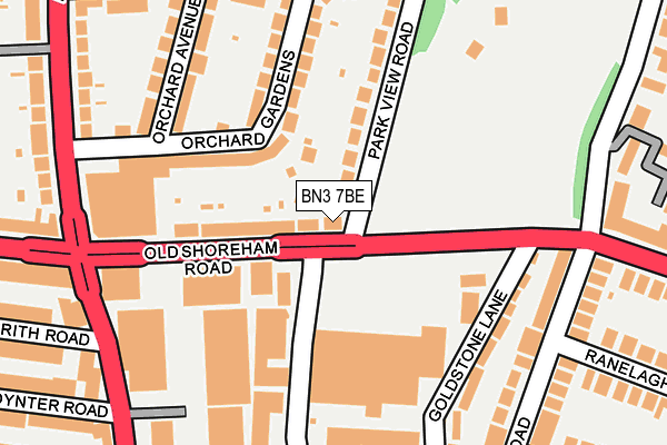 BN3 7BE map - OS OpenMap – Local (Ordnance Survey)