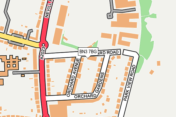 BN3 7BG map - OS OpenMap – Local (Ordnance Survey)