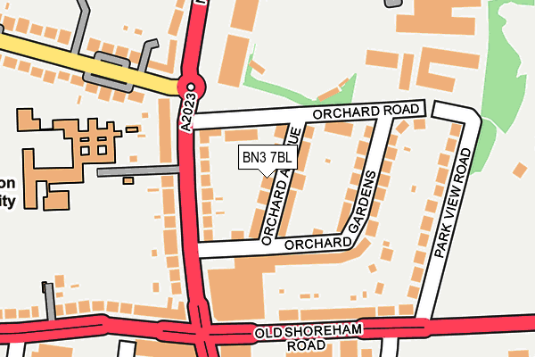 BN3 7BL map - OS OpenMap – Local (Ordnance Survey)