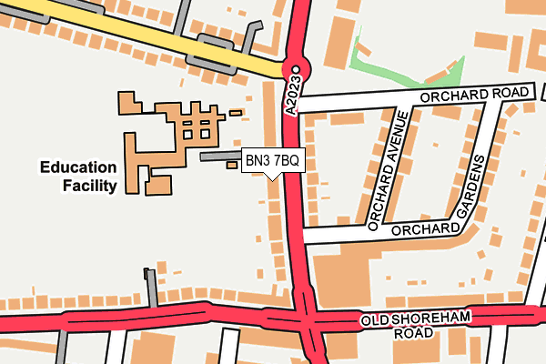BN3 7BQ map - OS OpenMap – Local (Ordnance Survey)