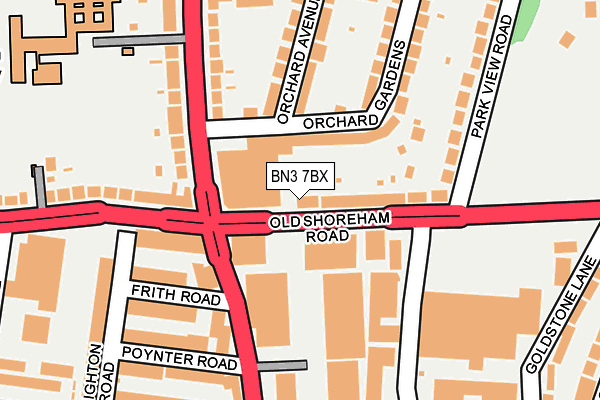 BN3 7BX map - OS OpenMap – Local (Ordnance Survey)