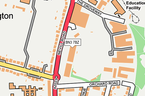 BN3 7BZ map - OS OpenMap – Local (Ordnance Survey)