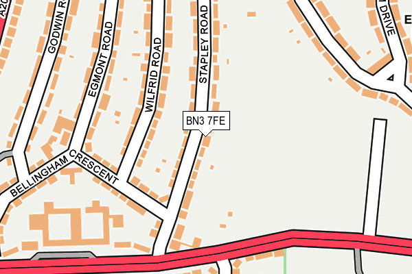 BN3 7FE map - OS OpenMap – Local (Ordnance Survey)
