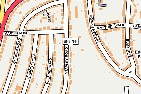 BN3 7FF map - OS OpenMap – Local (Ordnance Survey)