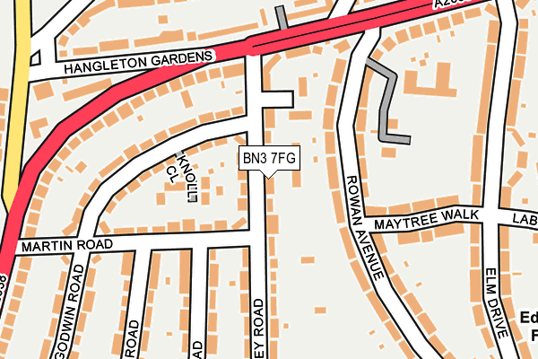BN3 7FG map - OS OpenMap – Local (Ordnance Survey)