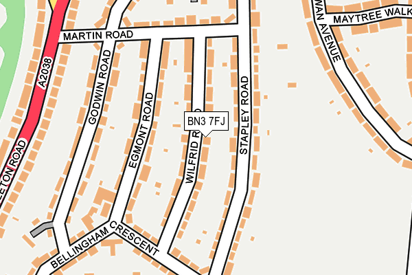 BN3 7FJ map - OS OpenMap – Local (Ordnance Survey)