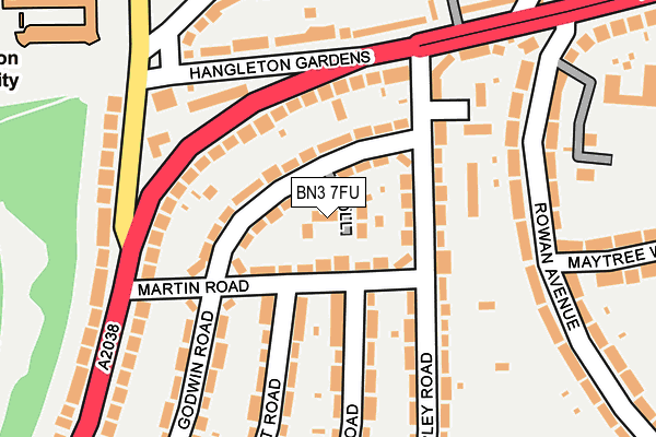 BN3 7FU map - OS OpenMap – Local (Ordnance Survey)