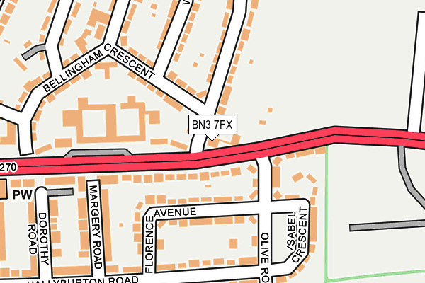 BN3 7FX map - OS OpenMap – Local (Ordnance Survey)