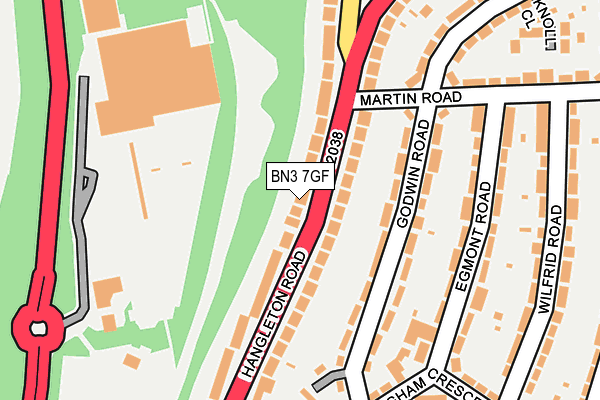 BN3 7GF map - OS OpenMap – Local (Ordnance Survey)
