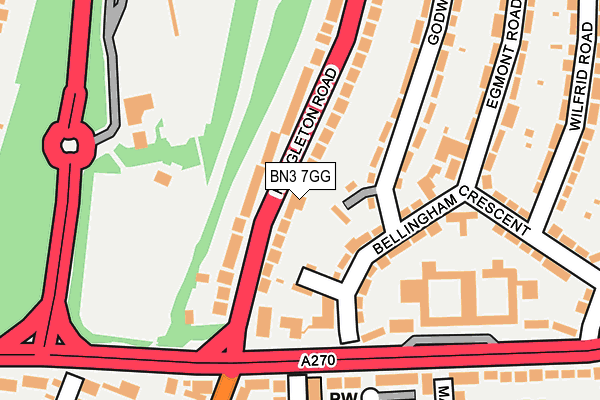 BN3 7GG map - OS OpenMap – Local (Ordnance Survey)