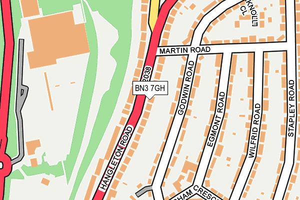 BN3 7GH map - OS OpenMap – Local (Ordnance Survey)