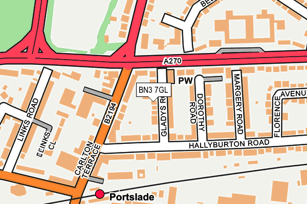 BN3 7GL map - OS OpenMap – Local (Ordnance Survey)