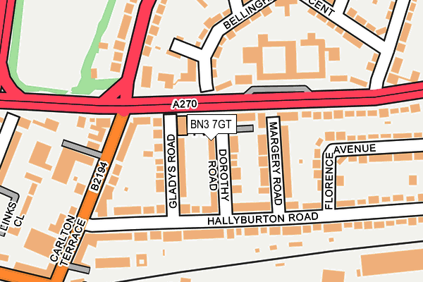 BN3 7GT map - OS OpenMap – Local (Ordnance Survey)