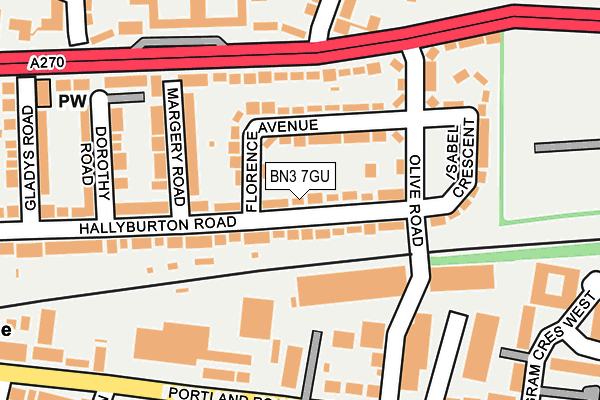 BN3 7GU map - OS OpenMap – Local (Ordnance Survey)