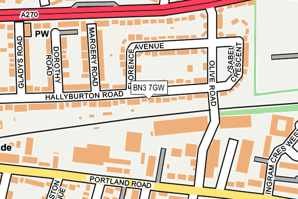 BN3 7GW map - OS OpenMap – Local (Ordnance Survey)