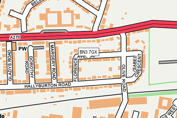 BN3 7GX map - OS OpenMap – Local (Ordnance Survey)