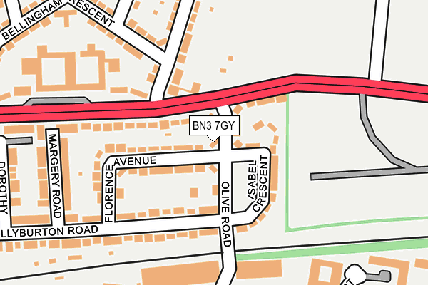 BN3 7GY map - OS OpenMap – Local (Ordnance Survey)