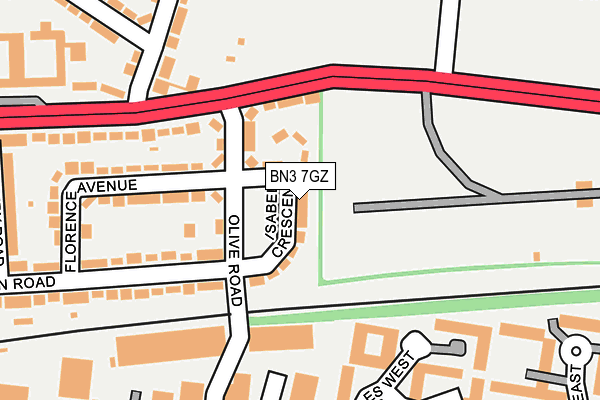 BN3 7GZ map - OS OpenMap – Local (Ordnance Survey)