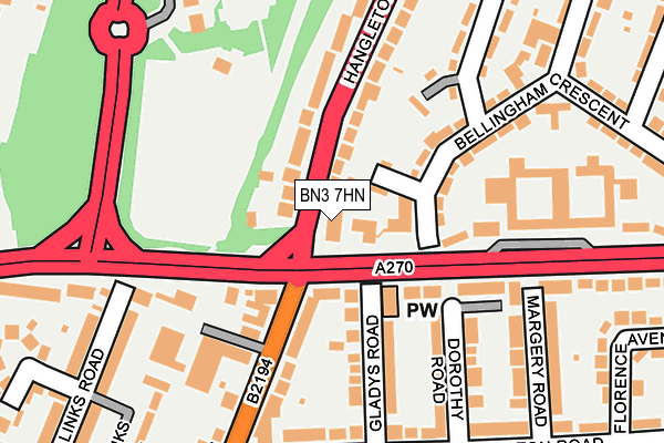 BN3 7HN map - OS OpenMap – Local (Ordnance Survey)