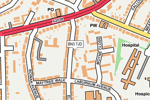 BN3 7JD map - OS OpenMap – Local (Ordnance Survey)