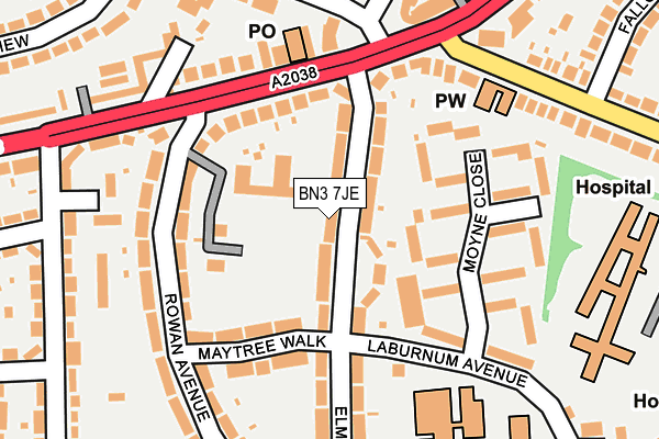 BN3 7JE map - OS OpenMap – Local (Ordnance Survey)
