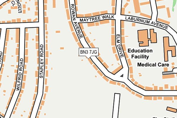 BN3 7JG map - OS OpenMap – Local (Ordnance Survey)