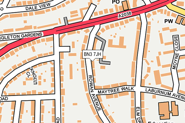 BN3 7JH map - OS OpenMap – Local (Ordnance Survey)