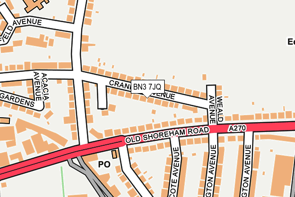 BN3 7JQ map - OS OpenMap – Local (Ordnance Survey)