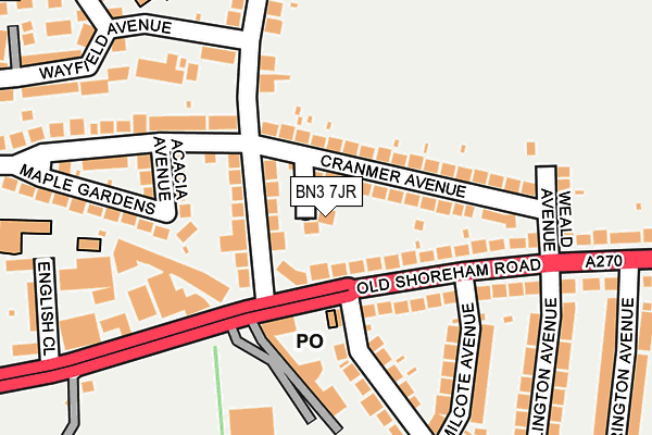BN3 7JR map - OS OpenMap – Local (Ordnance Survey)