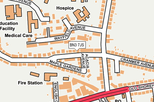 BN3 7JS map - OS OpenMap – Local (Ordnance Survey)