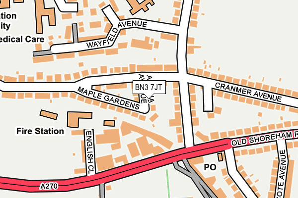 BN3 7JT map - OS OpenMap – Local (Ordnance Survey)