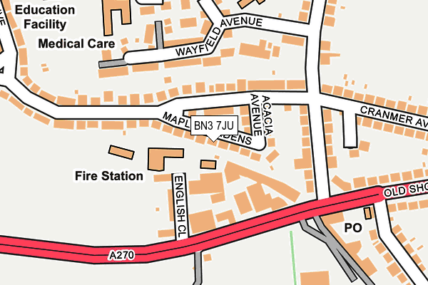 BN3 7JU map - OS OpenMap – Local (Ordnance Survey)