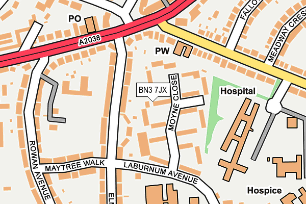 BN3 7JX map - OS OpenMap – Local (Ordnance Survey)