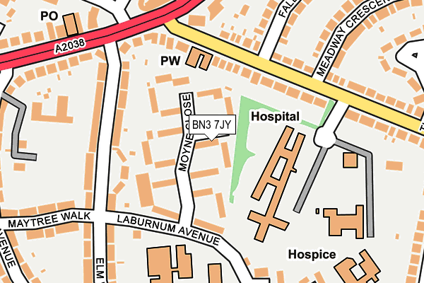 BN3 7JY map - OS OpenMap – Local (Ordnance Survey)