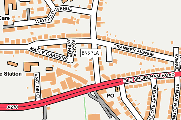 BN3 7LA map - OS OpenMap – Local (Ordnance Survey)