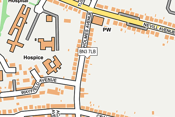 BN3 7LB map - OS OpenMap – Local (Ordnance Survey)