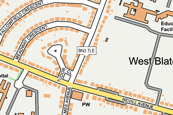 BN3 7LE map - OS OpenMap – Local (Ordnance Survey)