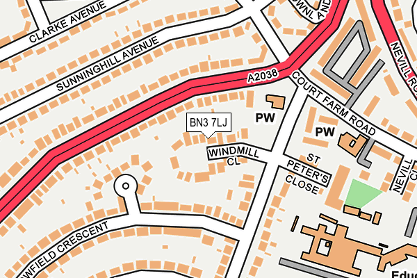 BN3 7LJ map - OS OpenMap – Local (Ordnance Survey)