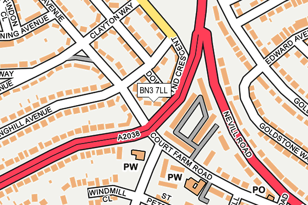 BN3 7LL map - OS OpenMap – Local (Ordnance Survey)