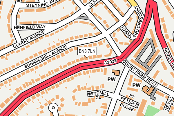 BN3 7LN map - OS OpenMap – Local (Ordnance Survey)