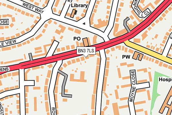 BN3 7LS map - OS OpenMap – Local (Ordnance Survey)