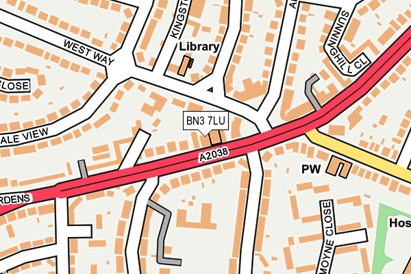 BN3 7LU map - OS OpenMap – Local (Ordnance Survey)