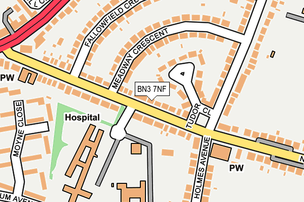 BN3 7NF map - OS OpenMap – Local (Ordnance Survey)
