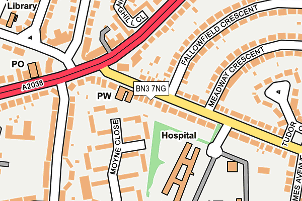 BN3 7NG map - OS OpenMap – Local (Ordnance Survey)