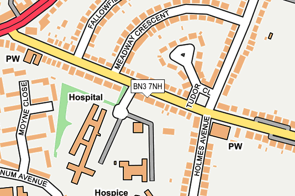 BN3 7NH map - OS OpenMap – Local (Ordnance Survey)