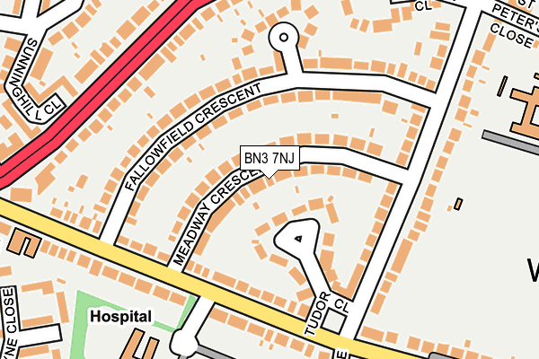 BN3 7NJ map - OS OpenMap – Local (Ordnance Survey)