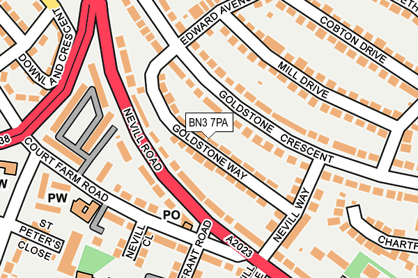 BN3 7PA map - OS OpenMap – Local (Ordnance Survey)